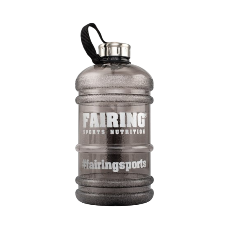 Stor vattenflaska från Fairing Sports Nutrition med handtag, perfekt för träning och sport