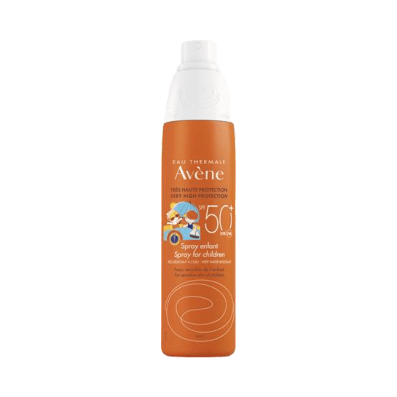 Avène Sun Care Kids Spray SPF 50+, högt solskydd för barns känsliga hud, vattenresistent och parfymfri