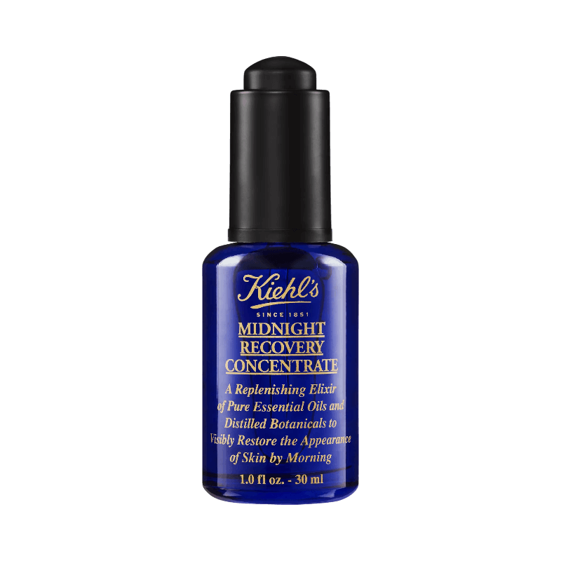 Kiehl's Midnight Recovery Concentrate med eteriska oljor för nattlig hudvård