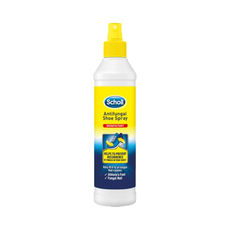 Scholl svampdödande skospray 250 ml, desinficerar och förebygger återkomst av fotsvamp