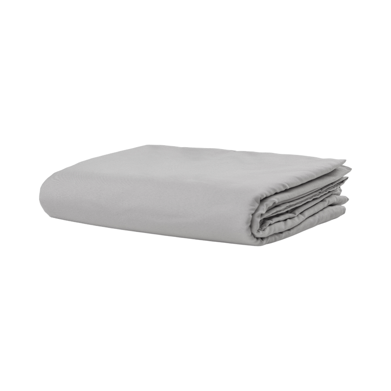 Ljust grått Zenkuru tyngdtäcke i viktdesign, viks enkelt för praktisk förvaring.