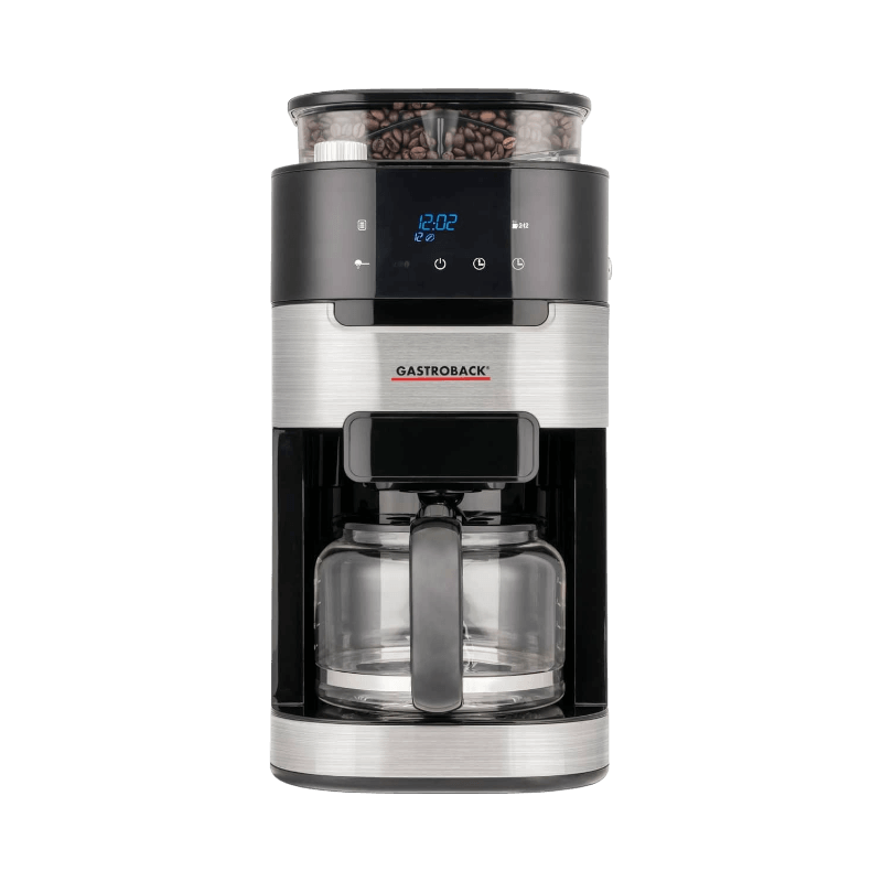 Gastroback Grind & Brew Pro kaffemaskin med kvarn och LCD-panel