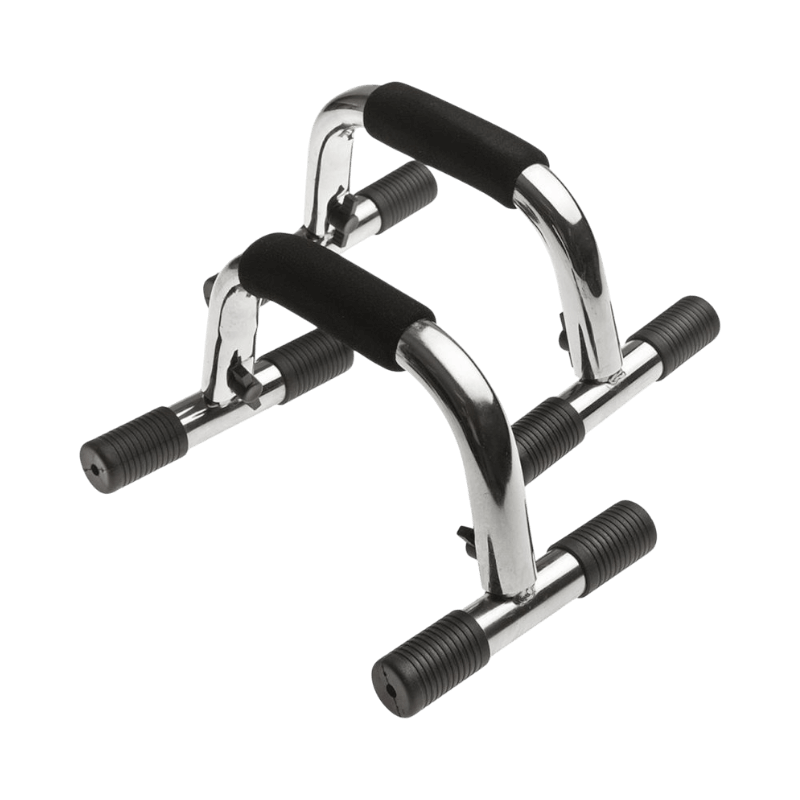 Parallettes från Nordic Fighter med kromat stål och halkfria handtag