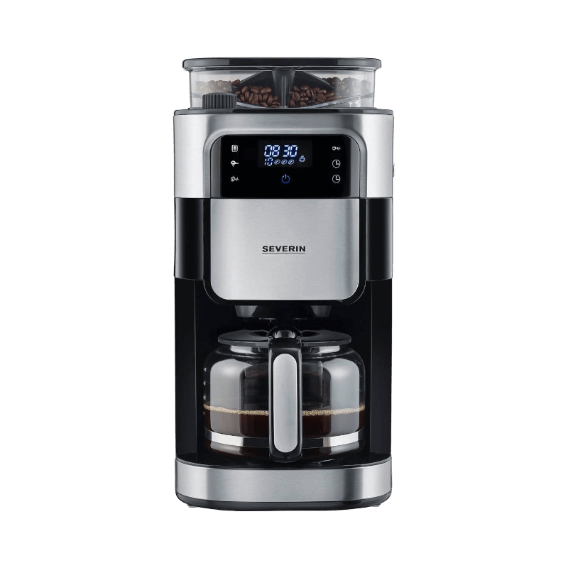 Severin KA4813 kaffebryggare med kvarn, digital skärm och glaskanna