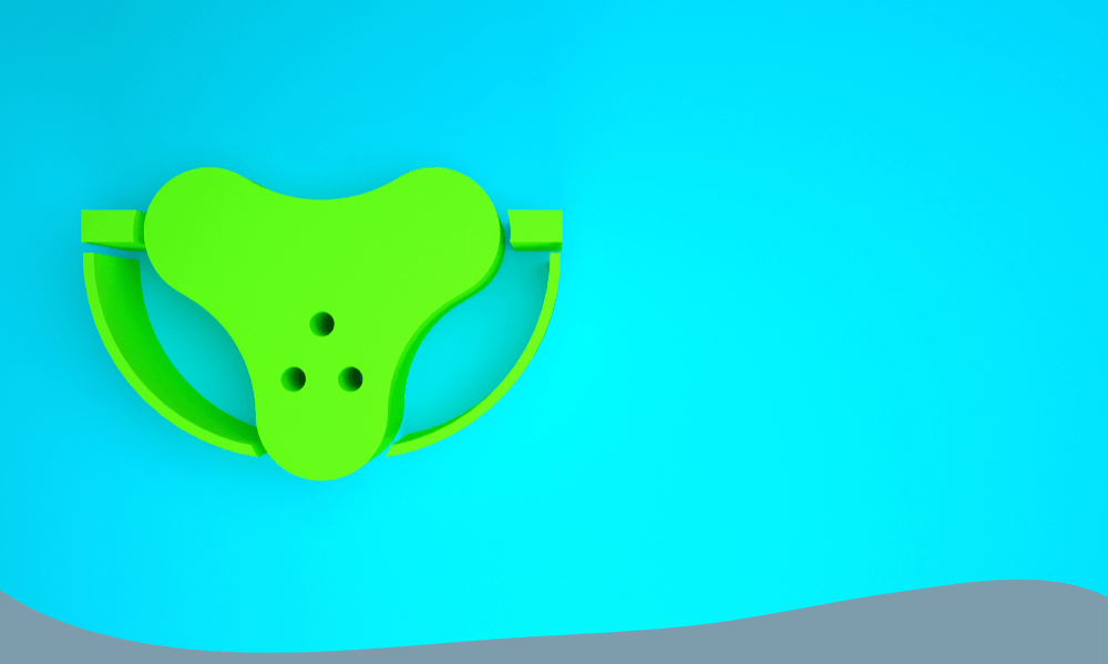 3D-illustration av suspensoar i grön färg, symbol för sportskydd i modern design