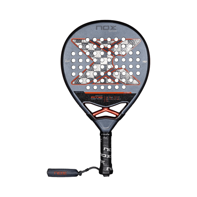 NOX AT10 Luxury Genius 18K Alum padelracket med X-design och 18K kolfiber för avancerade spelare.