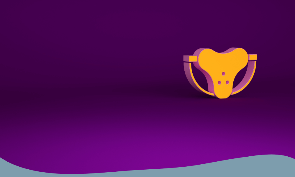 3D-illustration av suspensoar i orange färg, symbol för sportskydd i modern design